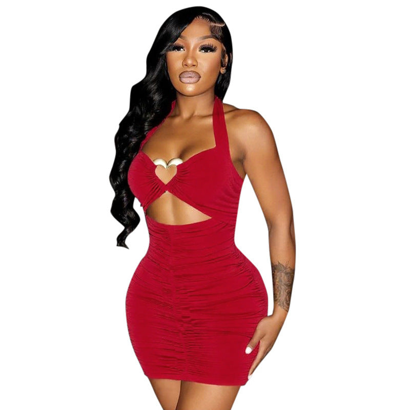 Fashion Hollowed-out Sheath Skirt Dress Women
