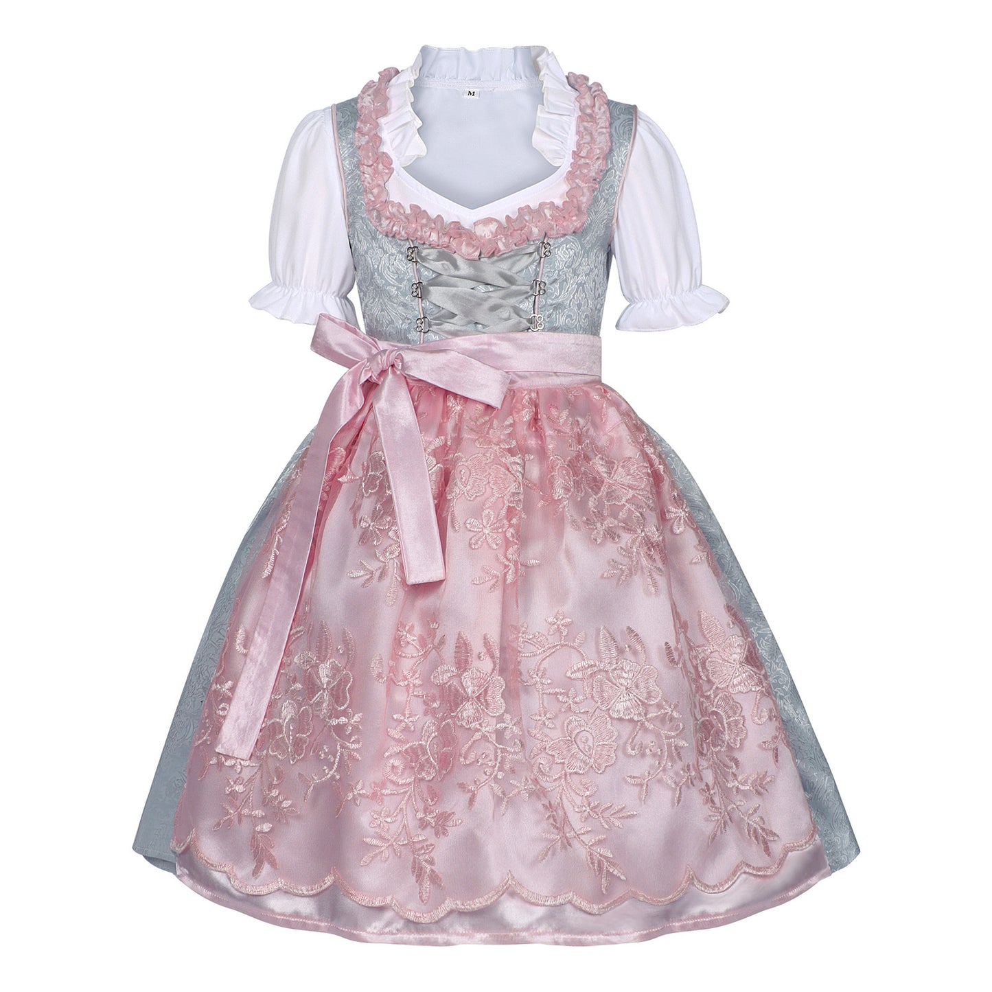 Girls' New Retro Beer Festival Lace-up Lace Dress