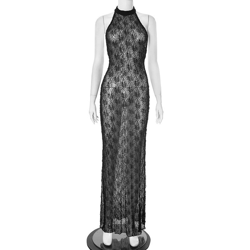 Fashion Personality Hollow Out Lace Sheath Dress Women