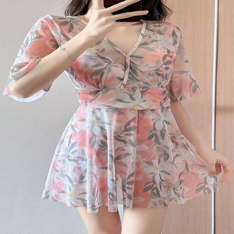 Plus Size Chubby Slimming Women's Flab Hiding One-piece Swimsuit